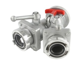 Distribuitor cu robineți cu bilă Mar-Pol 3 inch la 2x2 inch, pentru împărțirea fluxului de apă, intrare 75 mm și 2 ieșiri 52 mm - Img 2