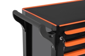 Dulap mobil pentru scule KraftDele KD1079 – cărucior atelier cu 7 sertare, blat metalic și raft lateral - Img 9
