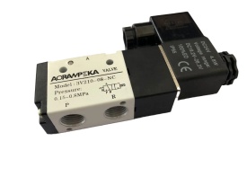 Electrovalva pneumatica 3 cai (o intrare si 2 iesiri) pentru control aer/lichide filet 1/4" NC (Normal-Inchis) 220V 3V210-08 CH147