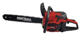 Fierăstrău cu lanț pe benzină KraftDele KD5015, 5,2 CP, lamă 40 cm, Easy Start, pentru tăiere lemn și lucrări gospodărești