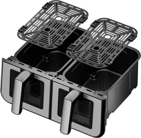 Friteuză cu aer cald KraftDele KD4179, 9L, 2500W, cu 2 compartimente de 4,5L, panou LCD și funcție SYNC - Img 6