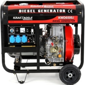 Generator de curent diesel KraftDele KD122, 6500W, 230V/12V, AVR, pornire electrică și manuală