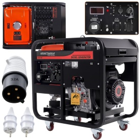 Generator electric monofazat diesel KraftDele KD169, 9 kW, 230V, priză 32A, AVR, pornire electrică și manuală - Img 2