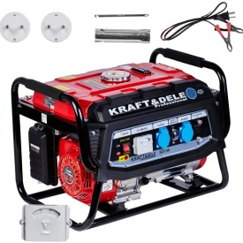 Generator electric monofazat pe benzină KraftDele KD136, 3000W, 230V + 12V, rezervor 15L, voltmetru - Img 2