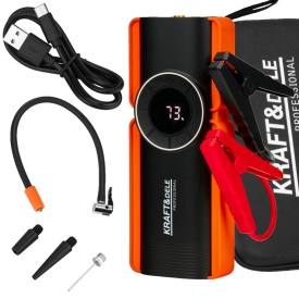 Jump starter auto 1200A KraftDele KD5492 cu compresor, powerbank și lanternă LED, 10000 mAh