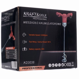 Mixer electric cu acumulator KraftDele KD3036, filet M14, paletă 100 mm, acumulator 4Ah pentru vopsele, adezivi și mortar - Img 12