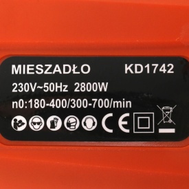 Mixer electric pentru mortar, adeziv și vopsea KraftDele KD1742, 2800W, 6 trepte, prindere M14, paletă max. 135 mm - Img 7