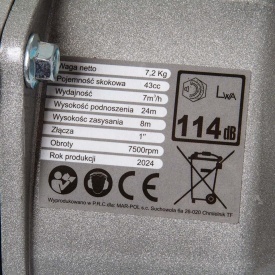 Motopompă pe benzină 1 inch Mar-Pol DEMON M30016 pentru apă curată și murdară, 150-300 l/min - Img 3