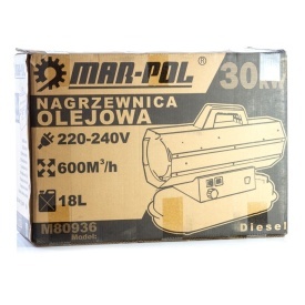 Nagrzewnică pe ulei Mar-Pol 30 kW cu alimentare 230 V, rezervor 12 L și debit aer cald 600 m³/h - Img 9