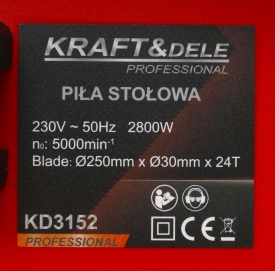 Pilăstrău circular de masă KraftDele KD3152, 2800W, disc 250 mm, tăiere la 45° și 90°, masă extensibilă - Img 7