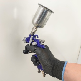 Pistol de vopsit pneumatic HVLP VERKE 1,0 mm, rezervor 125 ml, pentru finisaje, retușuri și aplicare precisă a vopselei - Img 4