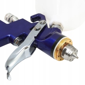 Pistol de vopsit pneumatic HVLP VERKE PREMIUM LINE cu 2 duze 1,4 mm și 1,7 mm, rezervor 600 ml - Img 6