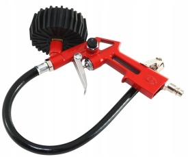 Pistol pneumatic pentru umflat roți cu manometru 12 bar VERKE, furtun 360 mm și supapă de evacuare aer - Img 5