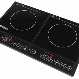 Plită cu inducție dublă KraftDele KD4167, 2000 W, 2 zone de gătire, panou tactil, 4 moduri de lucru și timer