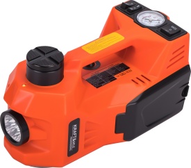 Podnoșnik auto electric 12V KraftDele KD1367 cu compresor, lanternă LED și valiză, capacitate ridicare 5T