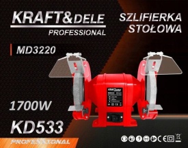 Polizor de banc KraftDele KD533, 1700W, discuri 200 mm, pentru ascuțire, șlefuire și curățare piese metalice - Img 3