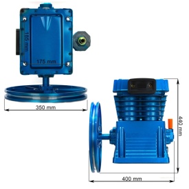 Pompa compresor de aer cu 2 pistoane de 90mm debit 960l/min 4-5 kW 10 bari Barracuda B-AC2090H - Img 7