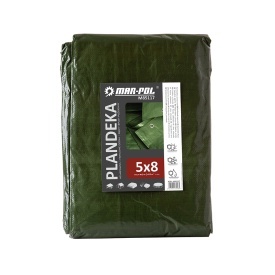 Prelată de acoperire Mar-Pol 5x8 m, verde, HDPE 120 g/m², cu inele metalice și colțuri întărite - Img 3