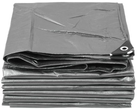 Prelată de protecție MaxRom 8 x 10 m, PE 120 g/mp, cu colțuri întărite și capse la 1 m pentru acoperire exterioară și interioară - Img 9
