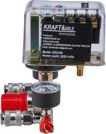 Presostat trifazat pentru compresor KraftDele KD2169 cu triplă conexiune, 2 manometre și 2 cuple rapide - Img 9