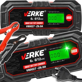 Redresor auto inteligent cu microprocesor MaxRom V80027, 6V/12V, 6A, pentru acumulatori STD, AGM, GEL și LFP