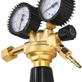 Reductor butelie AR/CO2 KraftDele KD1822 pentru sudură, cu manometre, reglaj precis și debit maxim 32 L/min