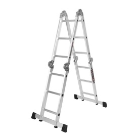 Scară articulată din aluminiu cu platformă KraftDele KD4070, 4x3 trepte, înălțime maximă 346 cm - Img 8