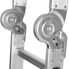 Scară multifuncțională din aluminiu KraftDele KD4071 4x4 cu platformă de lucru, înălțime maximă 460 cm - Img 7