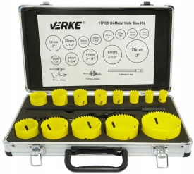 Set carote bi-metal 17 piese, geanta, 19-76mm V05090 Verke