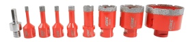 Set carote diamantate M14 MaxRom, 9 piese, 6-68 mm, cu adaptor HEX și valiză pentru gresie, faianță și piatră - Img 8