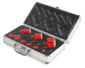 Set carote diamantate Mar-Pol M22594 Rapid Long-Life 6–68 mm, filet M14 cu adaptor hex, pentru gresie, faianță, klinker și piatră - Img 7