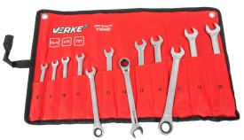 Set chei combinate fixe cu clichet 8-19 mm, 12 piese, din oțel CrV, pentru service auto și atelier - Img 2
