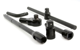Set chei tubulare de impact Mar-Pol 26 piese, 3/4 inch si 1 inch, 6 si 12 puncte, Cr-Mo, cu clichet, prelungitoare si adaptor - Img 2
