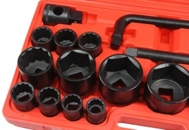 Set chei tubulare Mar-Pol 26 piese, 3/4 inch și 1 inch, 6 și 12 colțuri, pentru atelier auto și lucrări grele - Img 4