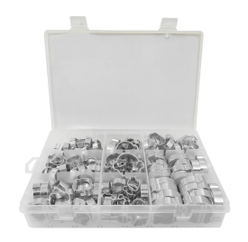 Set coliere de strângere cu urechi MaxRom, 175 piese, oțel zincat, 5-15 mm, pentru furtunuri și lucrări de vulcanizare - Img 3