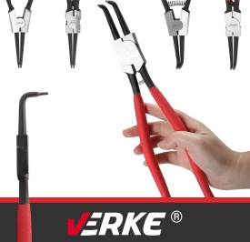 Set profesional 4 clești pentru inele de siguranță Seeger 13" / 320 mm, exteriori și interiori, MaxRom - Img 6