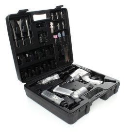 Set profesional de scule pneumatice KraftDele KD1421, 34 piese, cu pistol de impact, ciocan pneumatic, șurubelniță și polizor - Img 3
