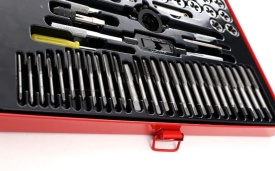 Set profesional de tarozi și filiere KraftDele KD10251, 60 piese, pentru refacerea și realizarea filetelor - Img 7