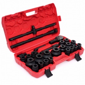 Set profesional de tubulare de impact hexagonale 3/4 inch, 26 piese, cu valiză KraftDele KD11758