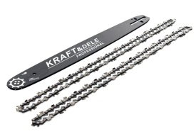 Set șină de ghidaj 45 cm 18 inch cu 2 lanțuri pentru drujbă KraftDele KD10153, 1,5 mm, 72 zale - Img 3