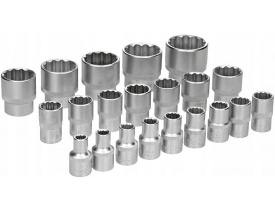 Set tubulare 12 puncte 1/2 inch 8-36 mm, 21 piese, din oțel CrV, în valiză de depozitare, MaxRom - Img 6