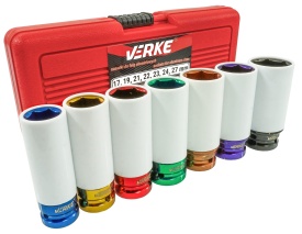Set tubulare de impact 1/2 pentru jante din aluminiu, 7 piese, protecție pentru jantă, MaxRom V86101 - Img 7