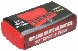 Set tubulare de impact scurte 1/2 inch, 13 piese, 10-24 mm, oțel CR-MO, în valiză, MaxRom VERKE Premium Line - Img 5