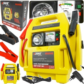 Starter auto multifuncțional 4 în 1 MaxRom 12V cu compresor, lampă și priză 12V, 900A vârf, acumulator 7Ah - Img 1