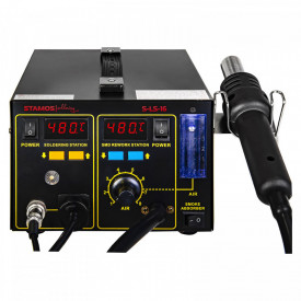 Statie de lipit cu aer cald 4 in 1 75+550 W 480C S-LS-16 Basic Stamos 10021026 - Img 4