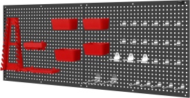 Tablă metalică perforată pentru scule KraftDele KD11897, 112x45 cm, cu 32 accesorii pentru organizare atelier și garaj - Img 5