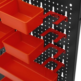Tablică metalică pentru unelte KraftDele KD11898, 120 x 60 cm, 3 panouri, cu accesorii pentru organizare atelier - Img 12