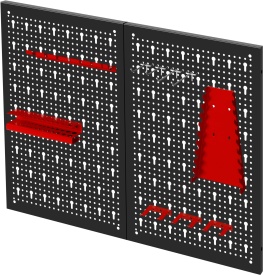 Tablică metalică perforată pentru scule KraftDele KD11896, montaj pe perete, 80 x 60 cm, cu suporturi și cârlige incluse - Img 3