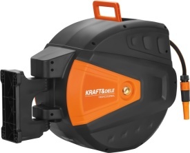 Tambur automat furtun grădină 40m + 2m KraftDele KD2155 – 1/2”, montaj perete, blocare lungime, retragere controlată - Img 8