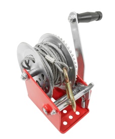 Troliu manual cu cablu VERKE 816 kg, cu manivelă, clichet de siguranță și cablu de 10 m pentru tractare și tensionare - Img 4